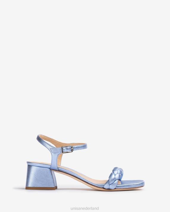 Unisa 02B0142 sandaal met gevlochten band vrouwen blauw