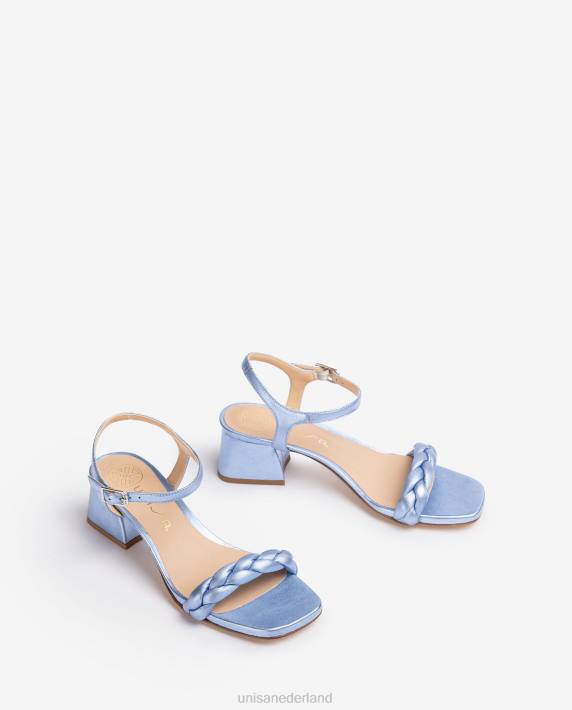 Unisa 02B0142 sandaal met gevlochten band vrouwen blauw