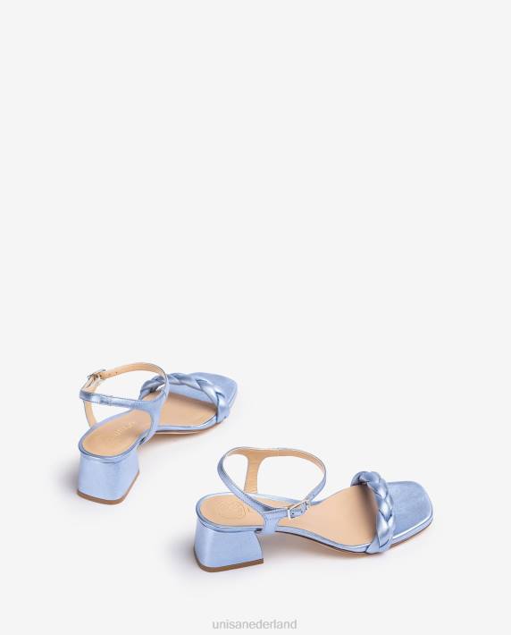 Unisa 02B0142 sandaal met gevlochten band vrouwen blauw