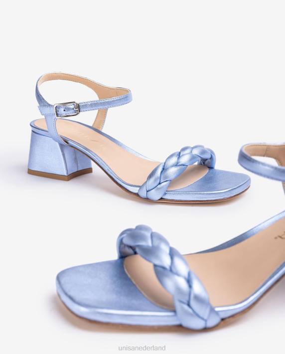 Unisa 02B0142 sandaal met gevlochten band vrouwen blauw