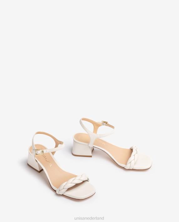 Unisa 02B0146 sandaal met gevlochten band vrouwen wit