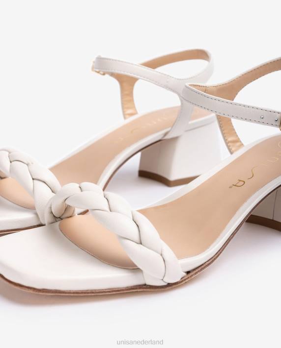Unisa 02B0146 sandaal met gevlochten band vrouwen wit