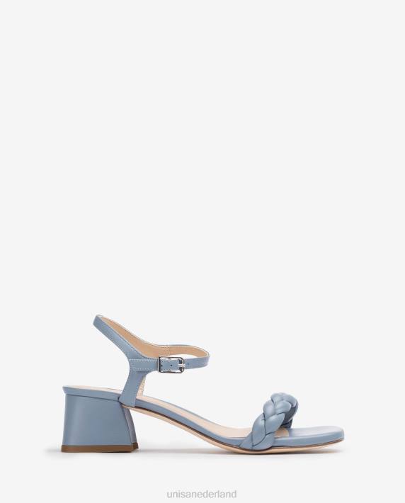 Unisa 02B0147 sandaal met gevlochten band vrouwen blauw