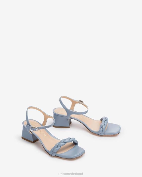 Unisa 02B0147 sandaal met gevlochten band vrouwen blauw