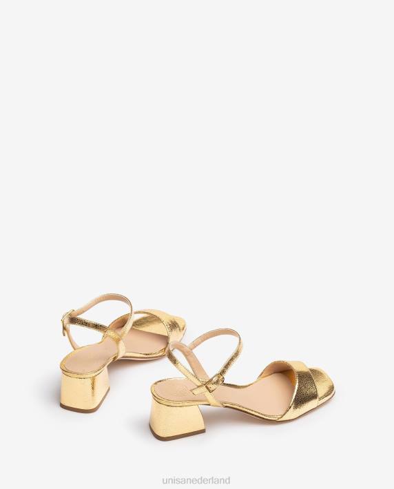 Unisa 02B0150 sandaal met brede hak vrouwen goud