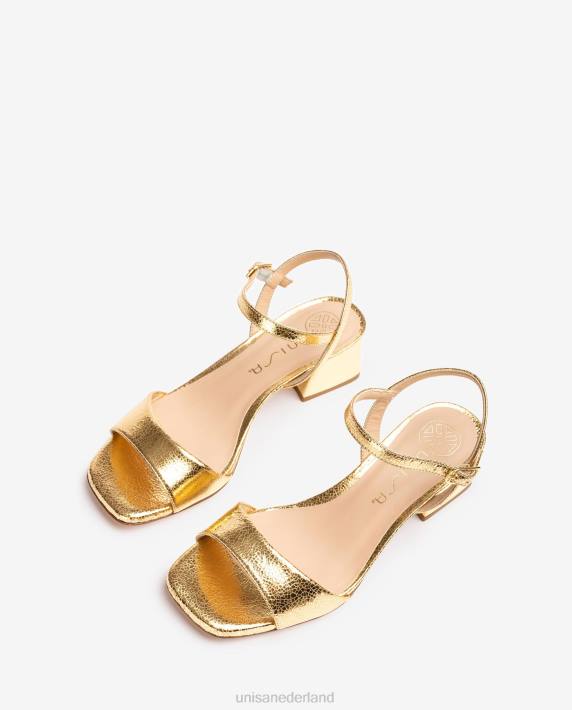 Unisa 02B0150 sandaal met brede hak vrouwen goud