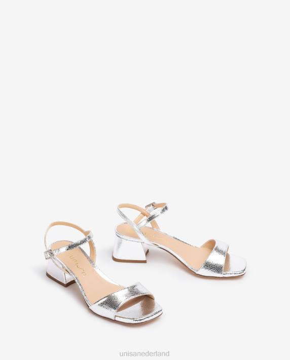 Unisa 02B0151 sandaal met brede hak vrouwen zilver
