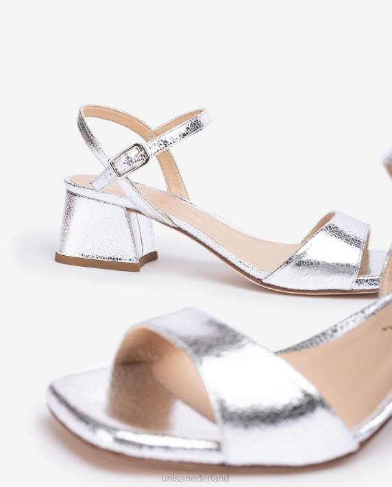Unisa 02B0151 sandaal met brede hak vrouwen zilver
