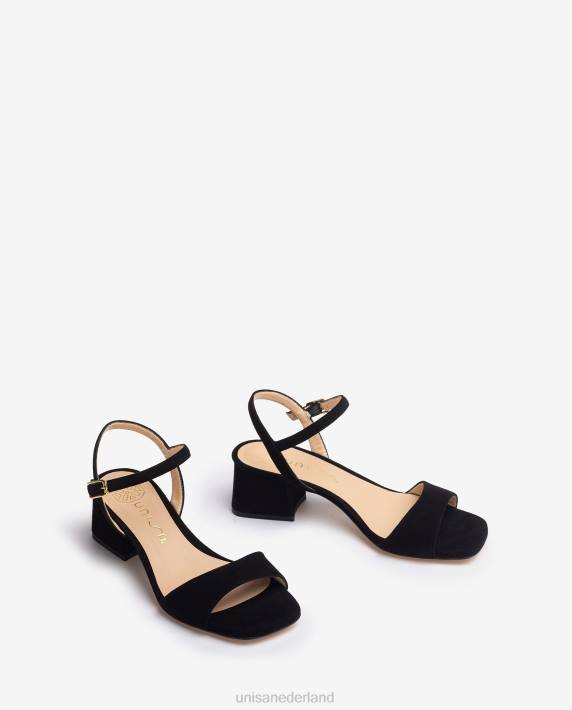 Unisa 02B0153 sandaal met brede hak vrouwen zwart