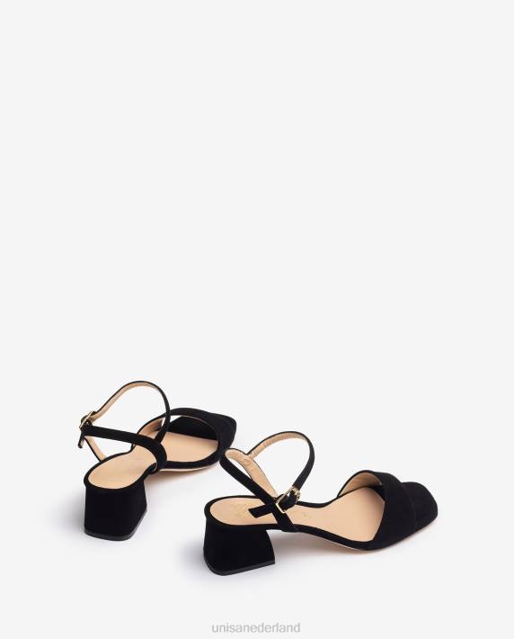Unisa 02B0153 sandaal met brede hak vrouwen zwart