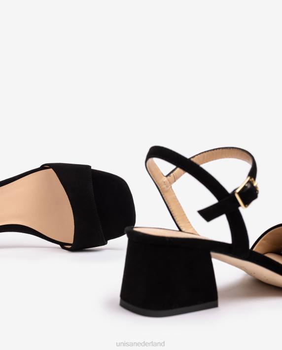 Unisa 02B0153 sandaal met brede hak vrouwen zwart