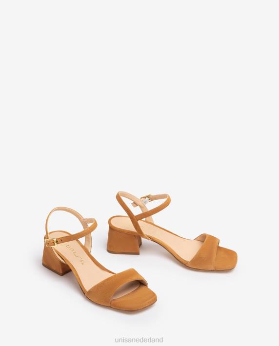 Unisa 02B0154 sandaal met brede hak vrouwen bruin