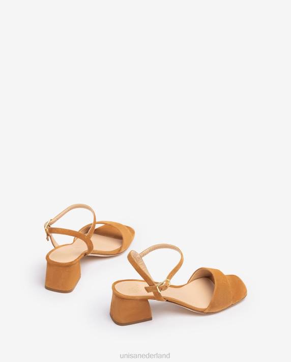 Unisa 02B0154 sandaal met brede hak vrouwen bruin
