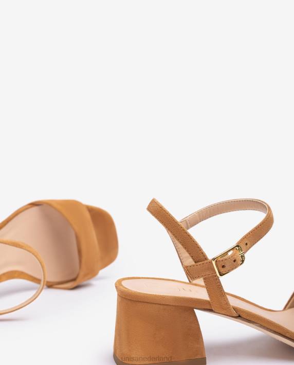 Unisa 02B0154 sandaal met brede hak vrouwen bruin