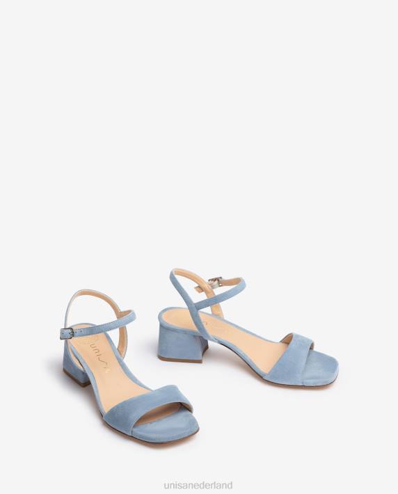 Unisa 02B0155 sandaal met brede hak vrouwen blauw