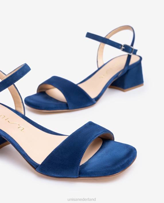 Unisa 02B0156 sandaal met brede hak vrouwen blauw