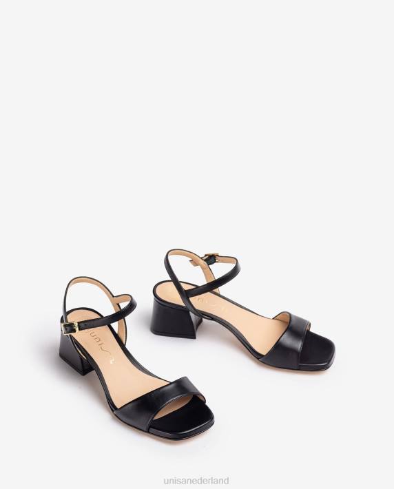 Unisa 02B0158 sandaal met brede hak vrouwen zwart