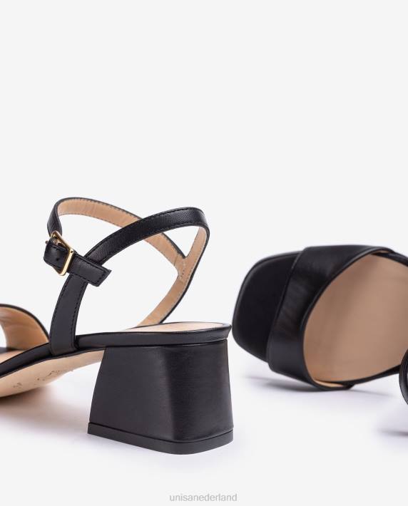 Unisa 02B0158 sandaal met brede hak vrouwen zwart