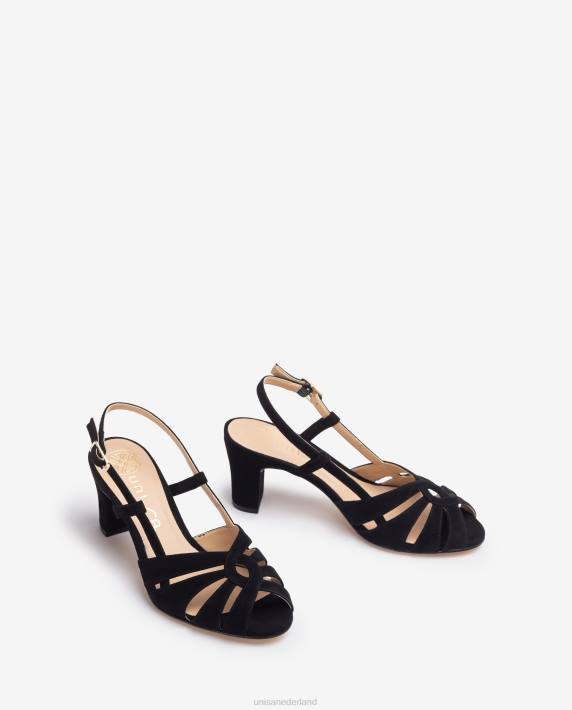Unisa 02B0173 nette sandaal met een medium hak vrouwen zwart