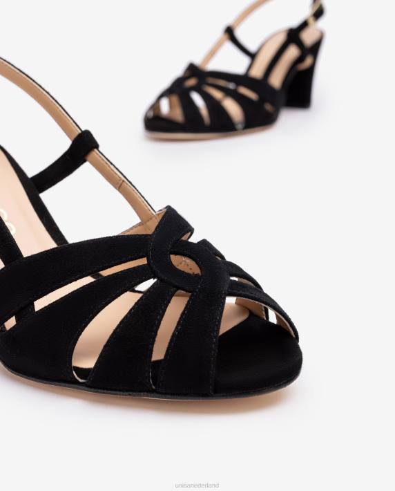 Unisa 02B0173 nette sandaal met een medium hak vrouwen zwart