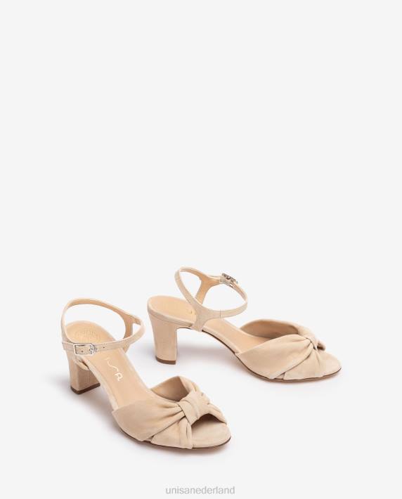 Unisa 02B0177 slimme suède sandaal vrouwen beige