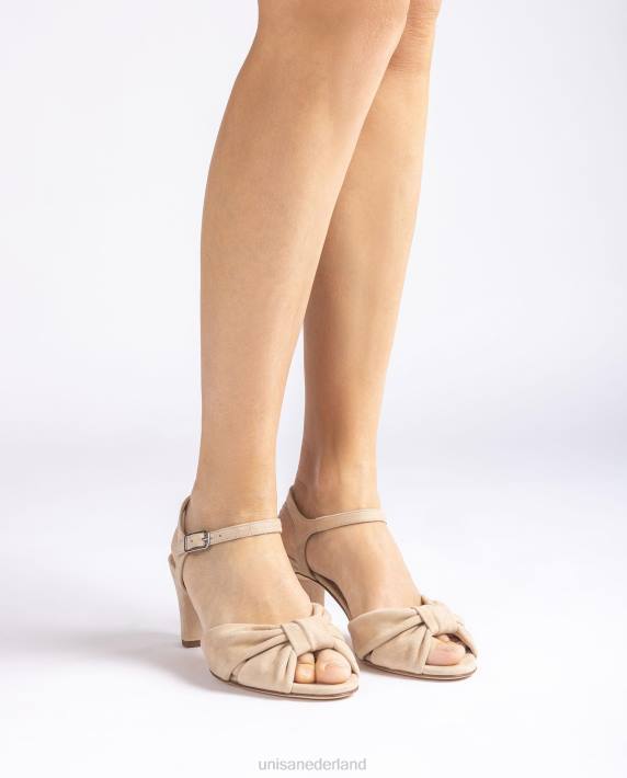Unisa 02B0177 slimme suède sandaal vrouwen beige