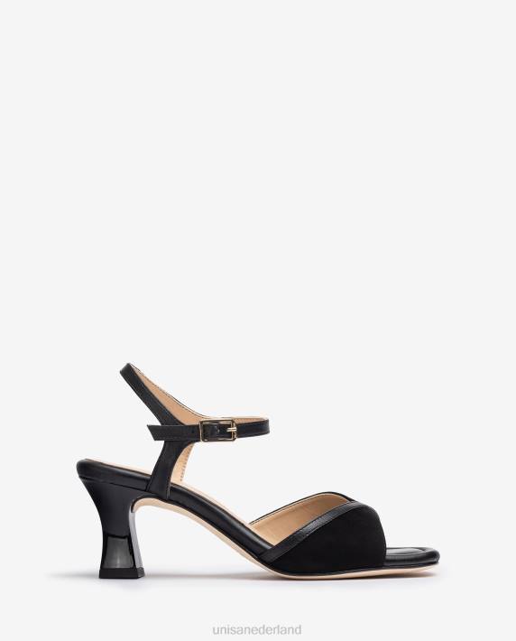 Unisa 02B0185 slimme sandaal met een comfortabele hak vrouwen zwart