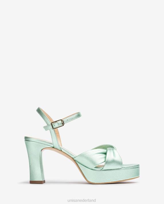 Unisa 02B018 sandaal met brede gekruiste bandjes vrouwen blauw