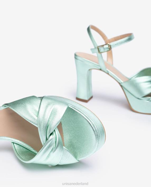 Unisa 02B018 sandaal met brede gekruiste bandjes vrouwen blauw