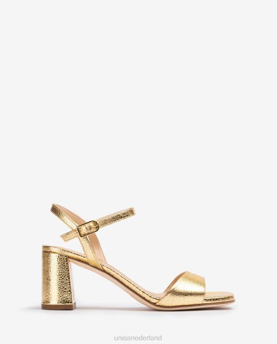 Unisa 02B0198 vierkante zool sandaal vrouwen goud