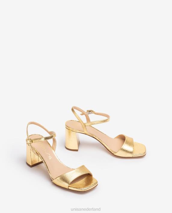 Unisa 02B0198 vierkante zool sandaal vrouwen goud