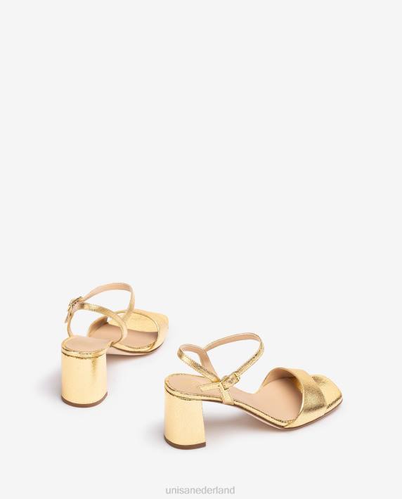 Unisa 02B0198 vierkante zool sandaal vrouwen goud