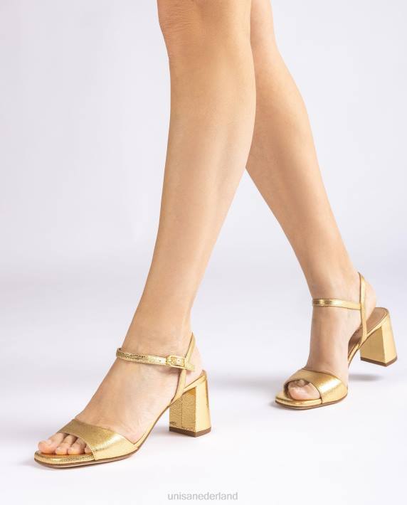 Unisa 02B0198 vierkante zool sandaal vrouwen goud