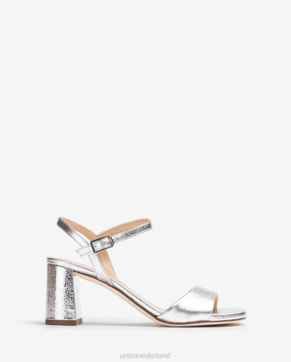 Unisa 02B0199 vierkante zool sandaal vrouwen zilver