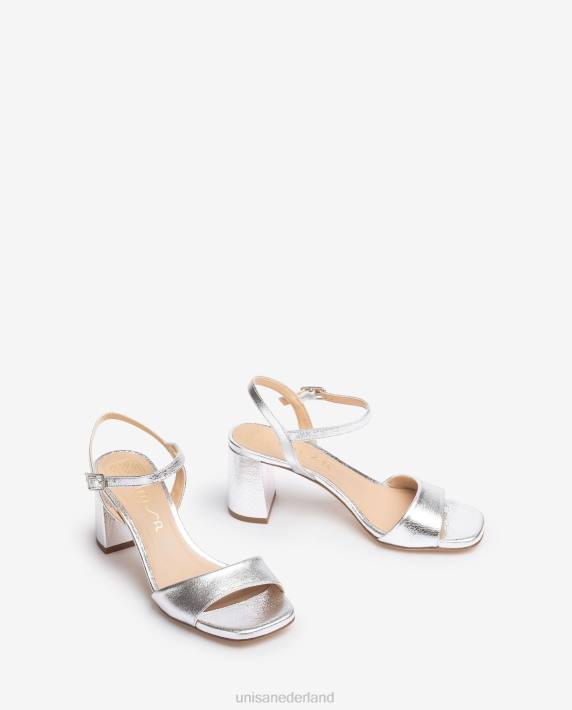 Unisa 02B0199 vierkante zool sandaal vrouwen zilver