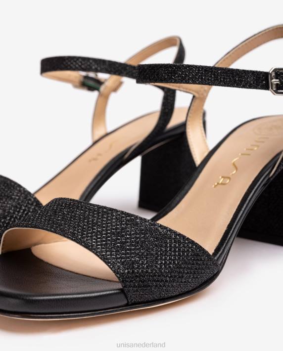 Unisa 02B0200 vierkante zool sandaal vrouwen zwart