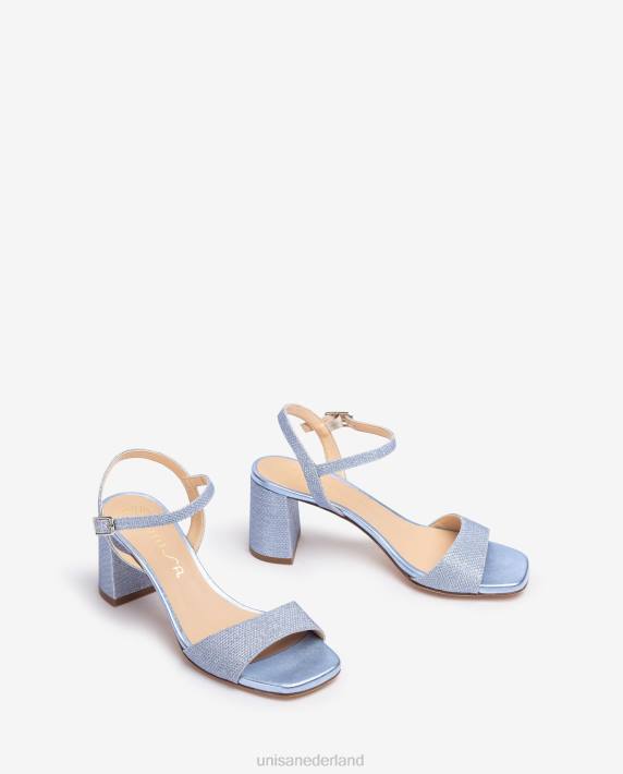 Unisa 02B0201 vierkante zool sandaal vrouwen blauw
