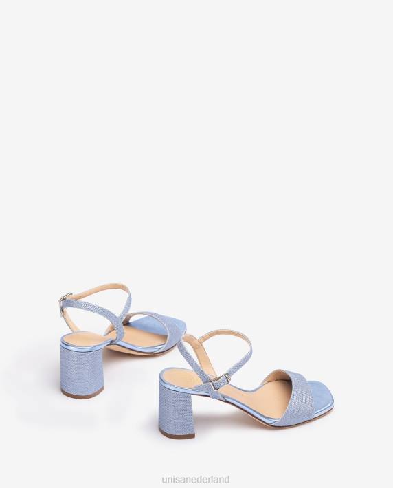 Unisa 02B0201 vierkante zool sandaal vrouwen blauw