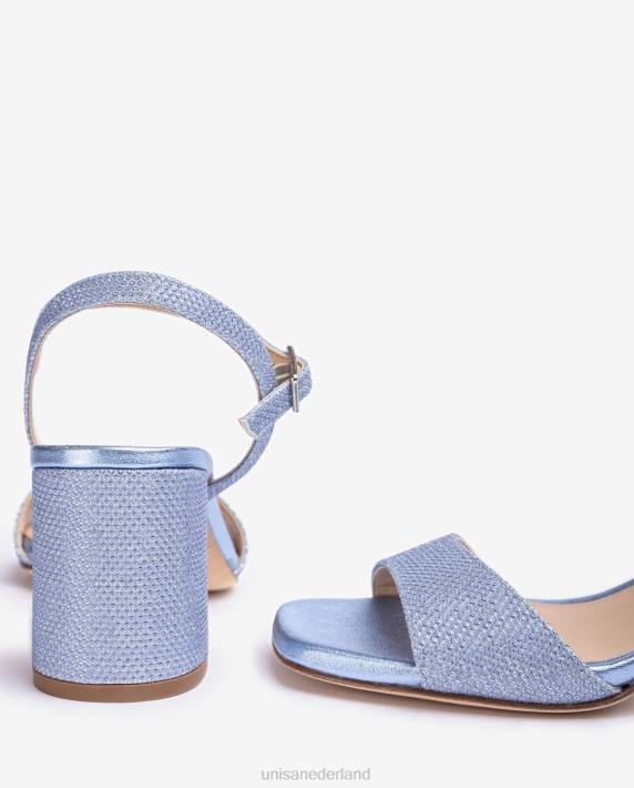 Unisa 02B0201 vierkante zool sandaal vrouwen blauw