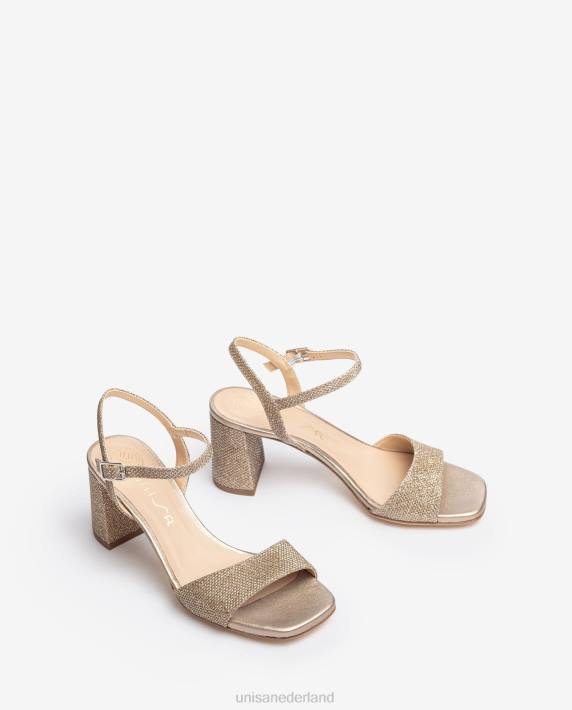 Unisa 02B0202 vierkante zool sandaal vrouwen bronzen