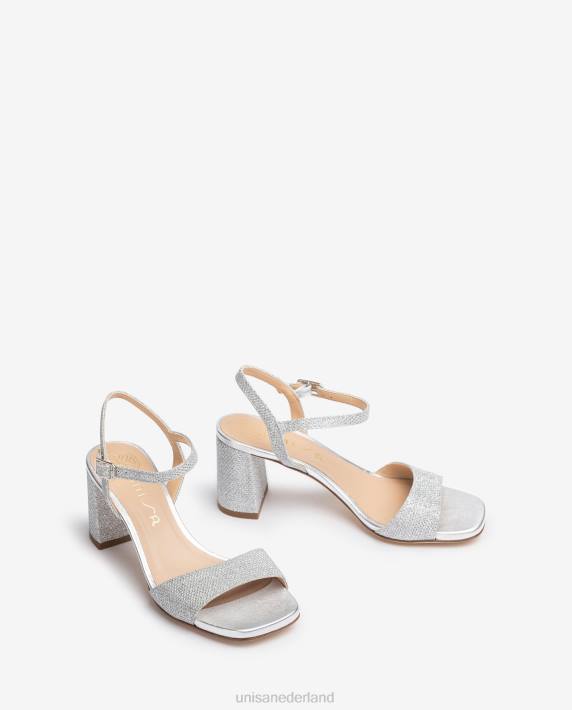 Unisa 02B0203 vierkante zool sandaal vrouwen zilver