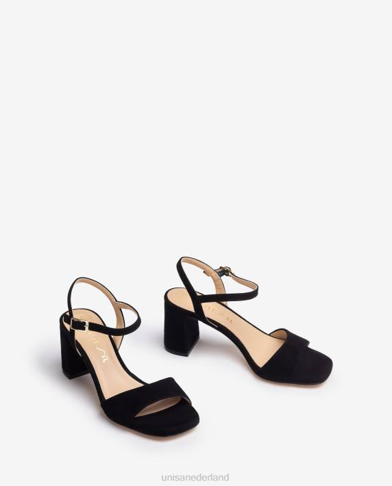 Unisa 02B0205 vierkante zool sandaal vrouwen zwart