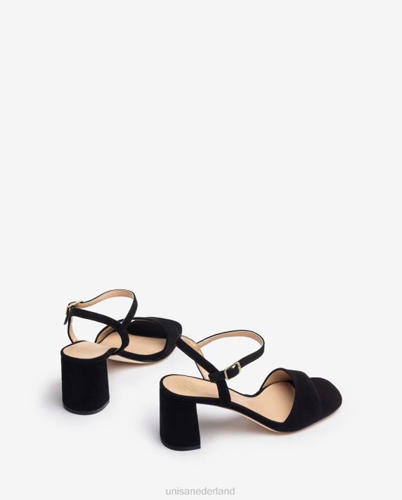 Unisa 02B0205 vierkante zool sandaal vrouwen zwart