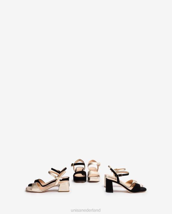 Unisa 02B0205 vierkante zool sandaal vrouwen zwart