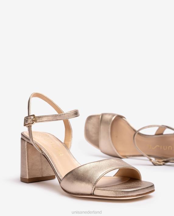 Unisa 02B0207 vierkante zool sandaal vrouwen bronzen