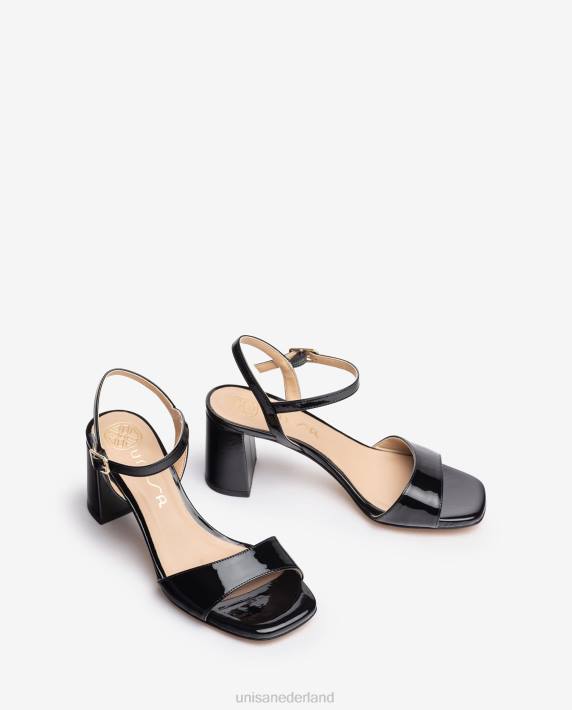 Unisa 02B0208 vierkante zool sandaal vrouwen zwart