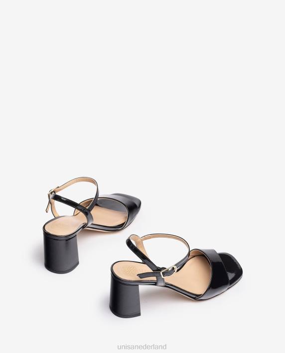 Unisa 02B0208 vierkante zool sandaal vrouwen zwart