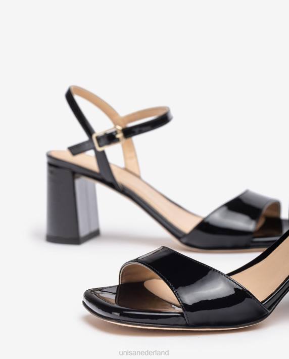 Unisa 02B0208 vierkante zool sandaal vrouwen zwart