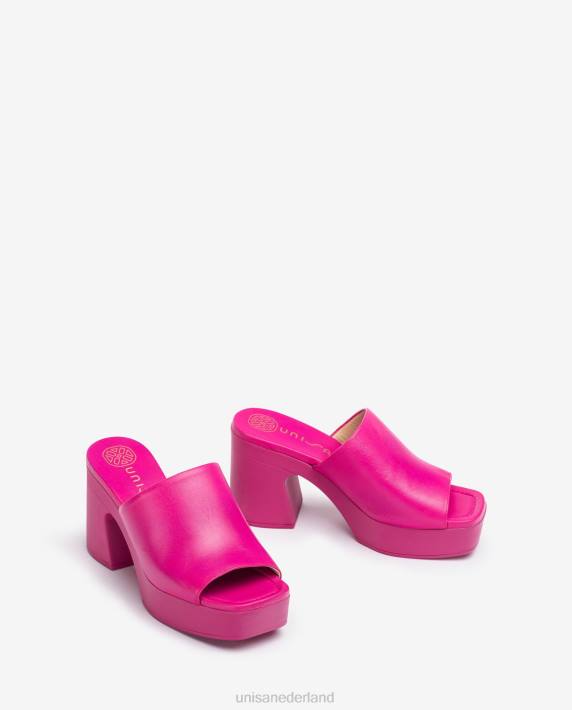 Unisa 02B0236 brede vamp sandaal met een blokhak vrouwen roze