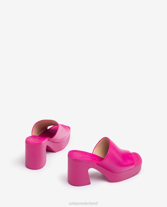 Unisa 02B0236 brede vamp sandaal met een blokhak vrouwen roze